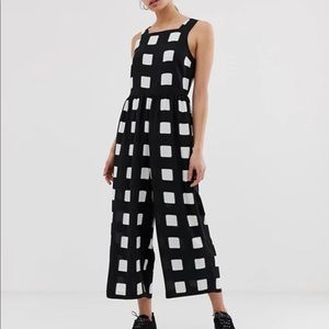 ASOS black and white jumpsuit NWT